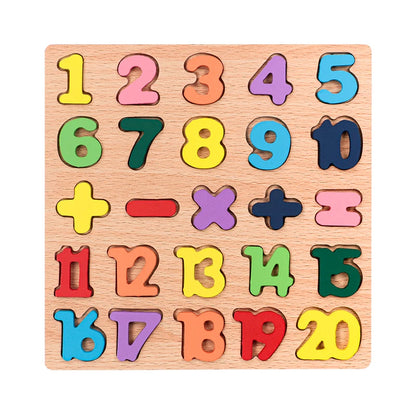 Wooden Alphabet and Number Puzzle for Preschool Learning