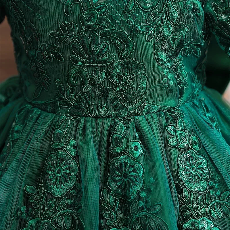 Toddler Girls Floral Embroidery Dress for Special Occasions