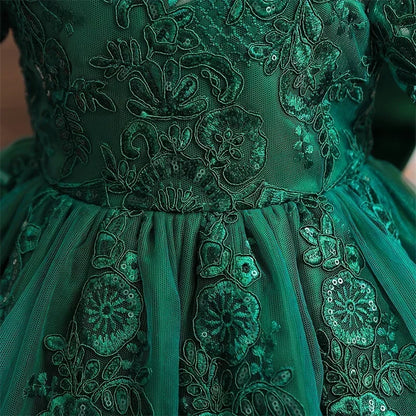 Toddler Girls Floral Embroidery Dress for Special Occasions