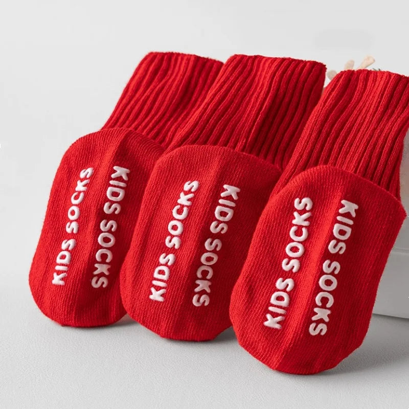 Toddler Christmas Anti-Slip Socks with Santa Design, 0-3 Years