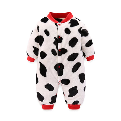 Soft Flannel Infant Jacket and Jumpsuit for Newborns 0-18 Months