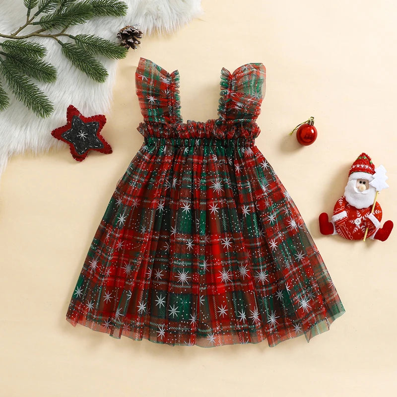 Toddler Christmas Tutu Dress for Girls, Size 6M-4Y