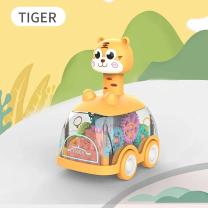 Pull Back Inertial Toy Car for Kids with Animal Design