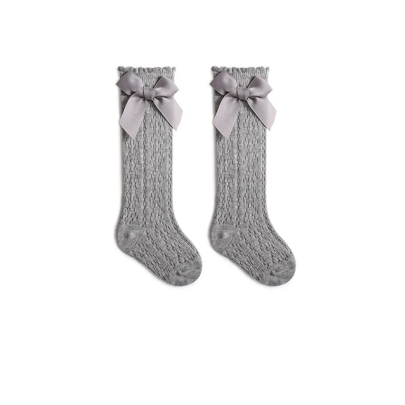 Cute Toddler Knee High Lace Bow Socks for Summer 0-3Y