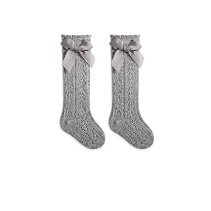 Cute Toddler Knee High Lace Bow Socks for Summer 0-3Y