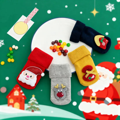 Non-slip Winter Socks for Newborns & Toddlers - Santa Design