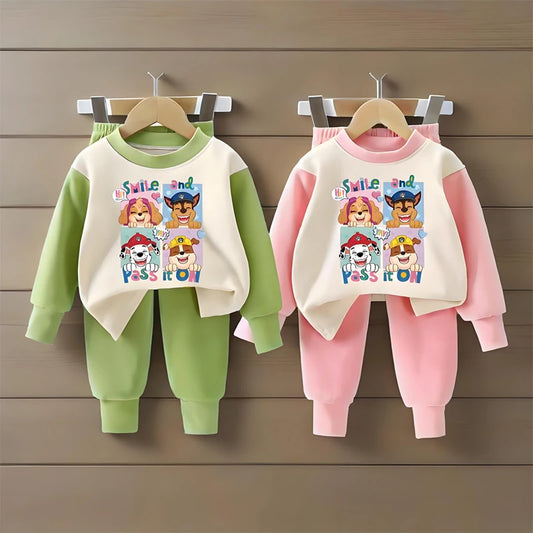 Kids Autumn Long Sleeve Pajamas Set for Boys and Girls