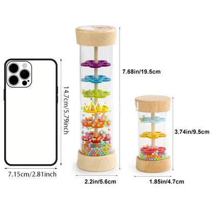 Wooden Rain Sound Pipe Toy for Early Educational Play