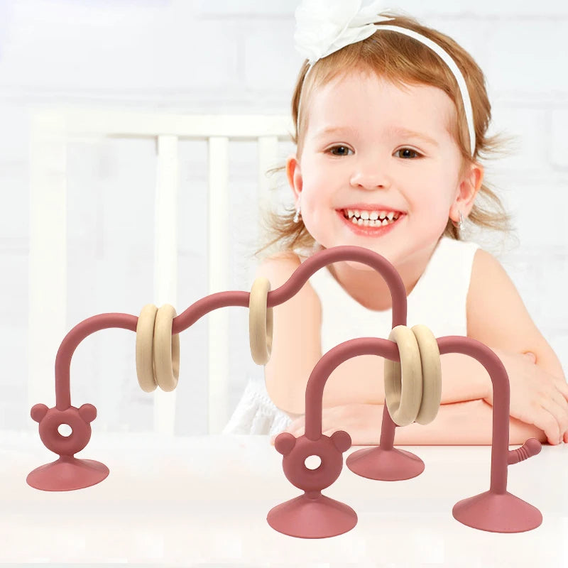 Silicone Bead Tabletop Toy for Baby Learning and Play