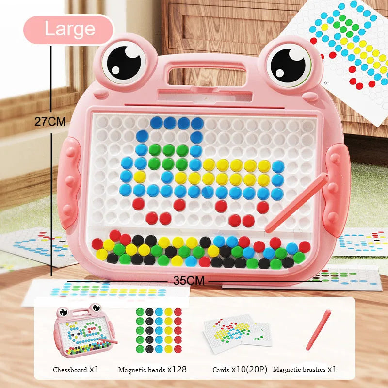 Large Magnetic Drawing Board with Beads and Pen for Kids