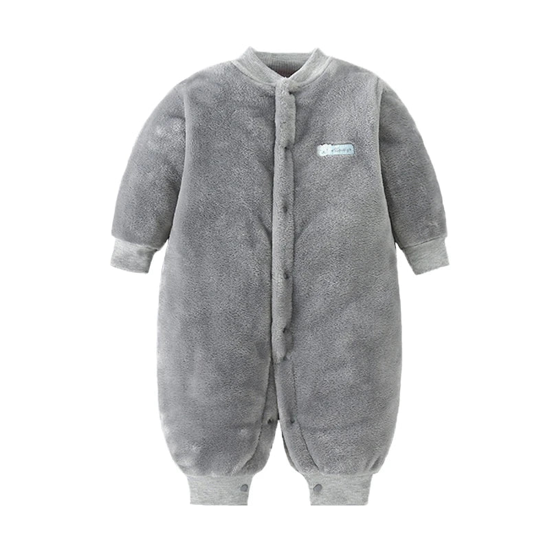 Soft Flannel Infant Jacket and Jumpsuit for Newborns 0-18 Months