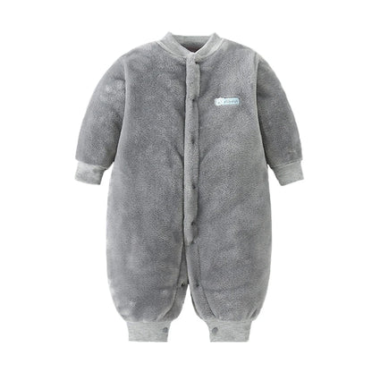 Soft Flannel Infant Jacket and Jumpsuit for Newborns 0-18 Months