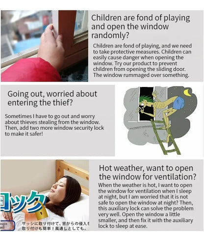 Child Safety Window Lock - Adjustable Security Latch