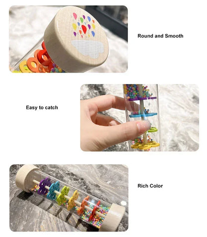 Wooden Rain Sound Pipe Toy for Early Educational Play