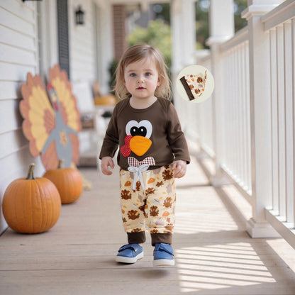 Newborn Thanksgiving Turkey Romper and Pants Set with Hat