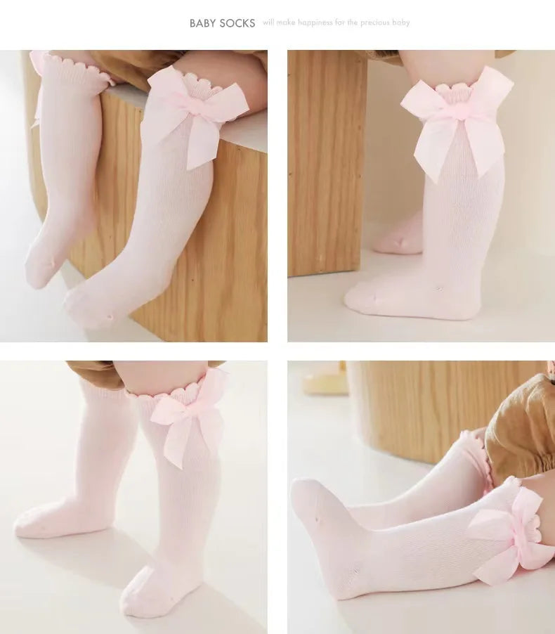 Red Bow Tie Knee High Socks for Infants and Toddlers
