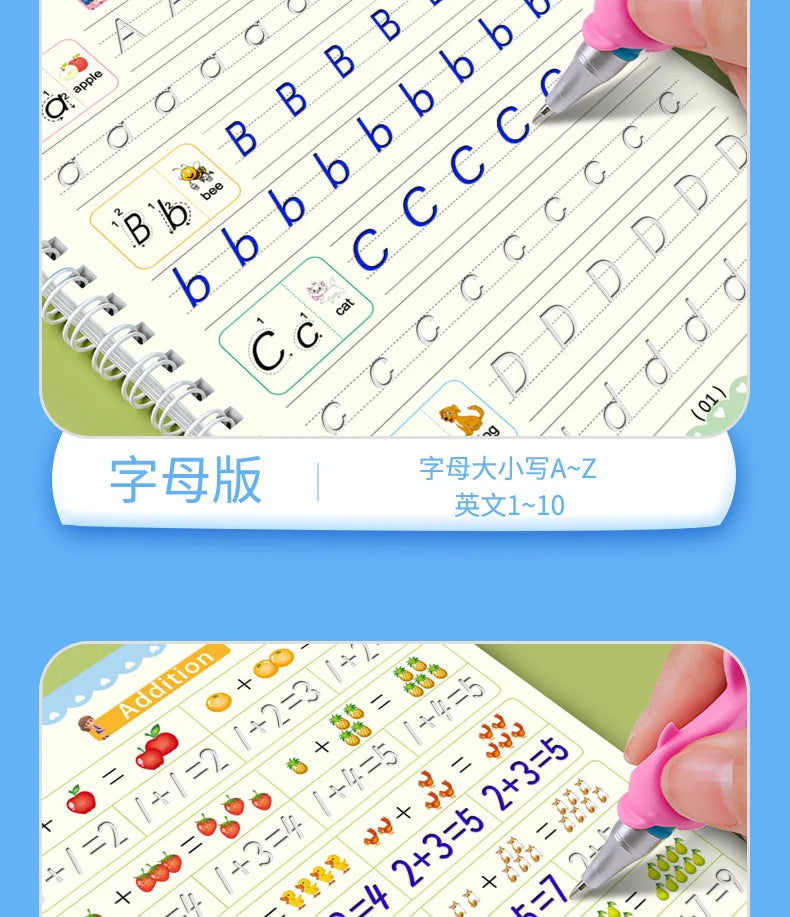 Montessori Reusable Drawing Copybook for Kids' Writing Skills