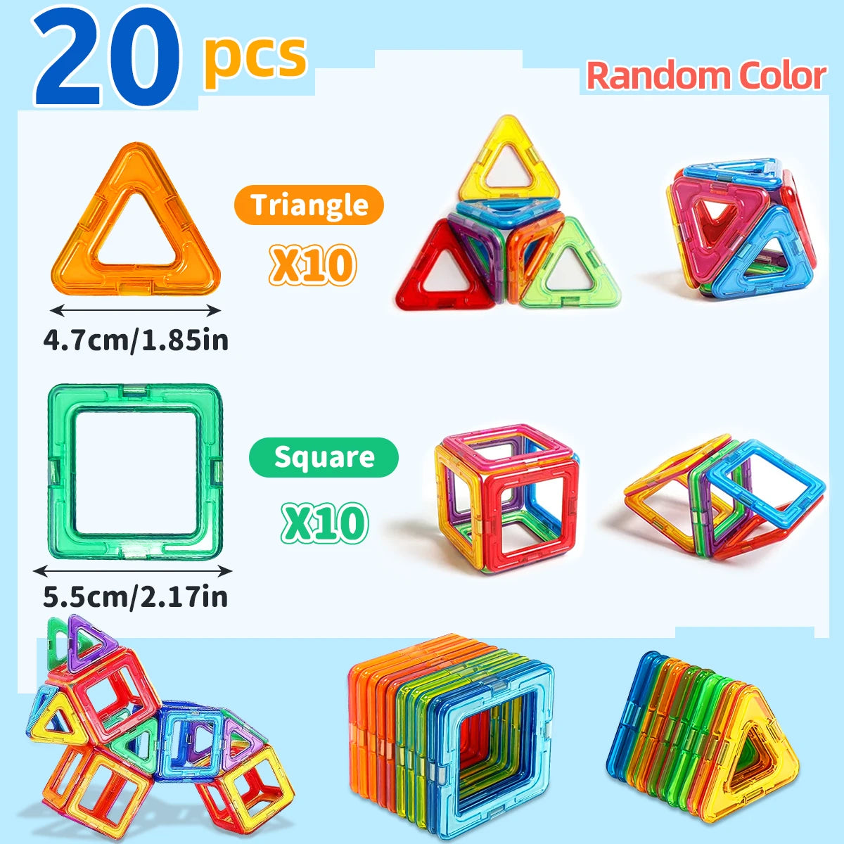Medium Magnetic Building Blocks for STEM Learning fun