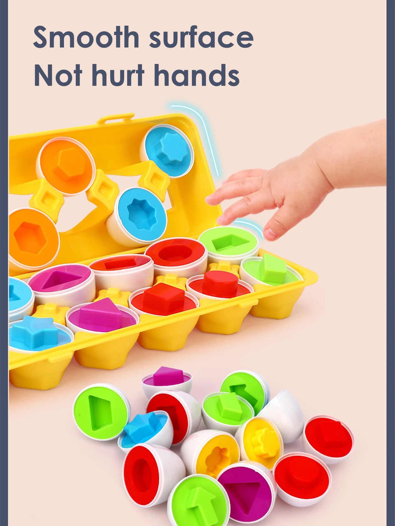 Montessori Color and Shape Matching Smart Eggs for Toddlers