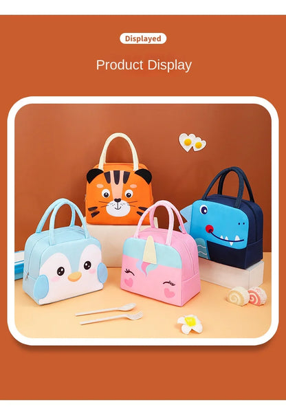 Cartoon Kinder Lunch Bag Wärmedämmung Aluminiumfolie Hochwertiges wasserdichtes Oxford-Gewebe Tragbare Lunch Bags Tote Neu