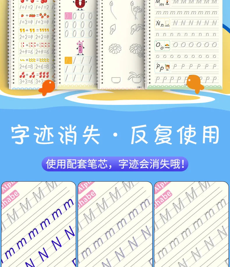 Montessori Reusable Drawing Copybook for Kids' Writing Skills