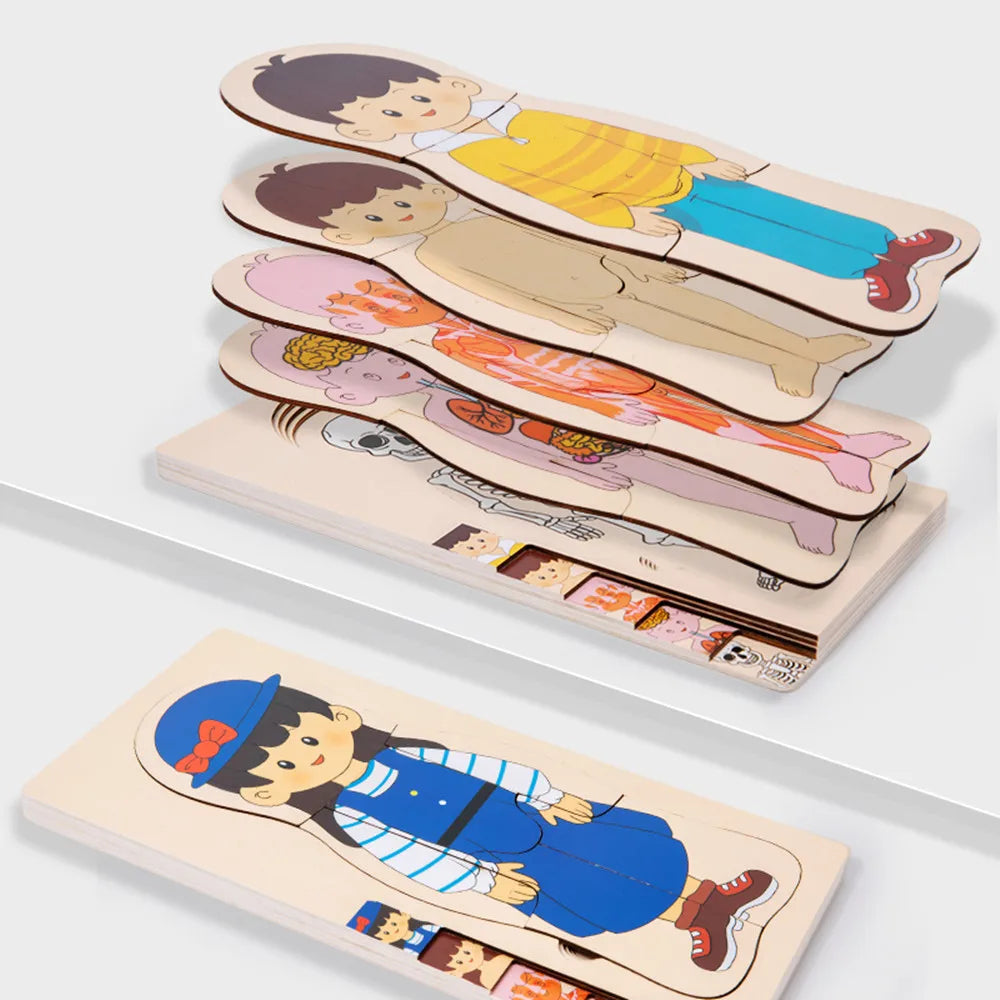 Wooden Human Body Puzzle for Kids - Educational Learning Toy