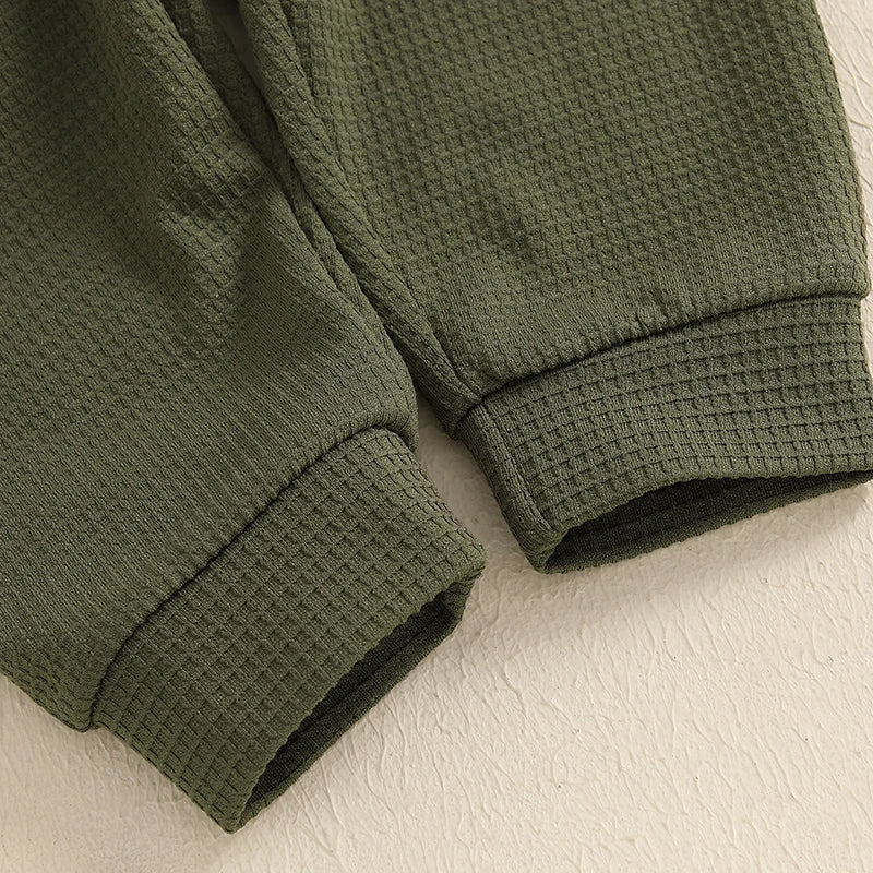 Baby Boy Autumn 2PCS Hooded Outfit with Drawstring Pants