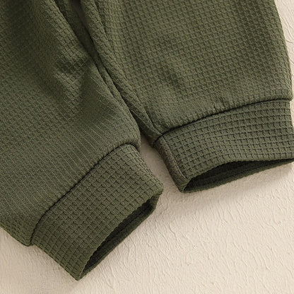 Baby Boy Autumn 2PCS Hooded Outfit with Drawstring Pants