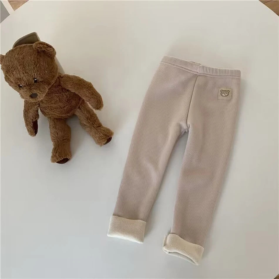 Children's Cartoon Warm Leggings with Feet for Cold Weather