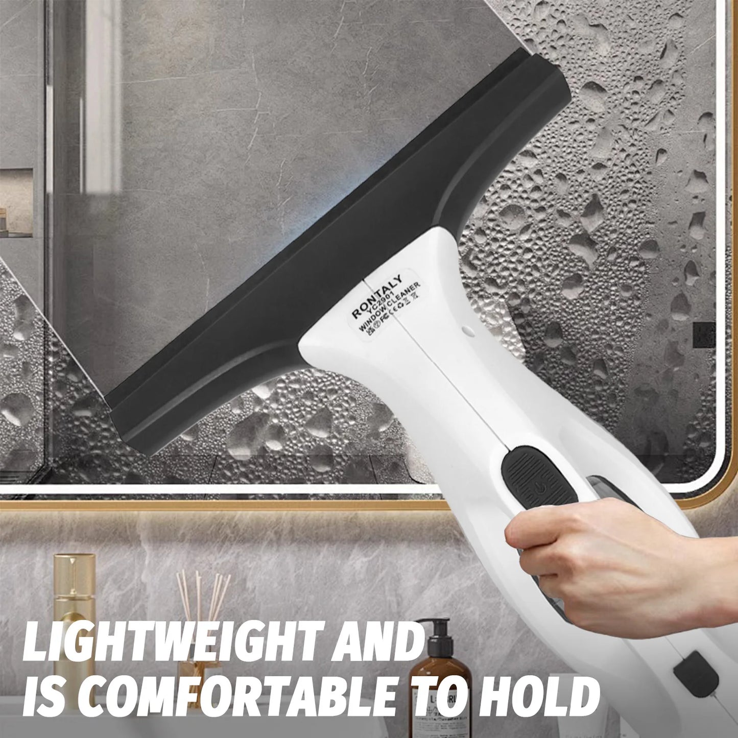 Cordless Electric Window Vacuum with Microfiber Cloth