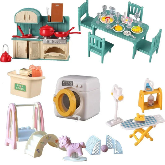 1:12 Miniature Forest Family Kitchen Set for Dollhouses