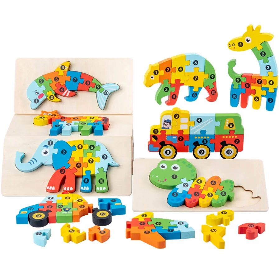 Wooden Standing Puzzle for Young Children and Babies