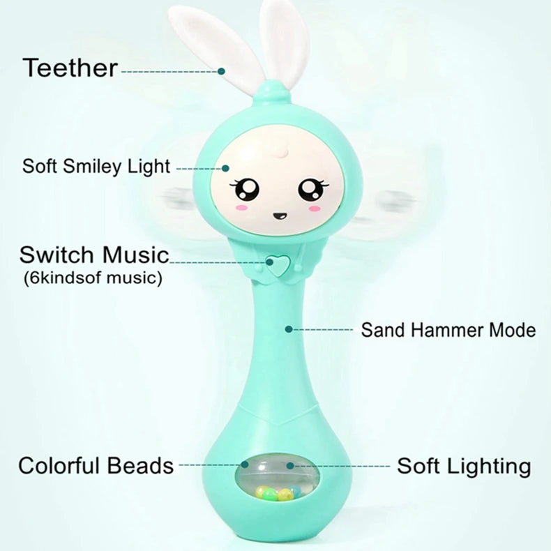 Smart Bunny Musical Rattle Toy for Newborns and Infants