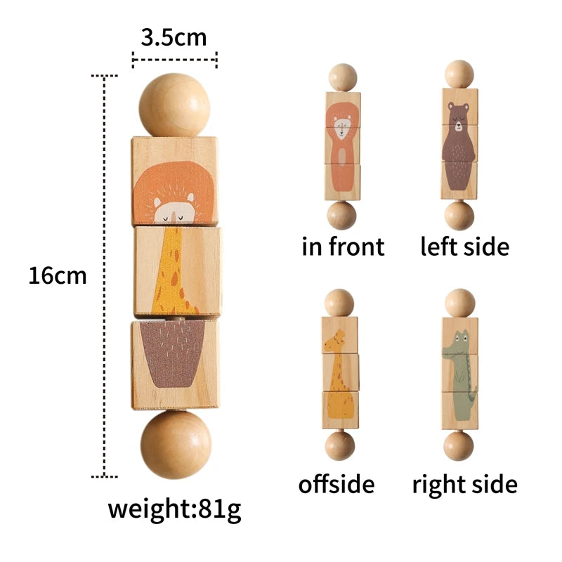 Wooden Montessori Musical Rattle Hand Bell for Babies