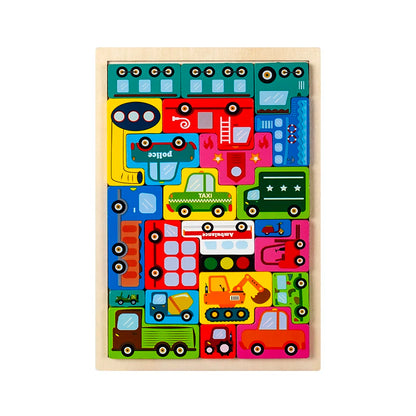 Animal Transportation Wooden Puzzle for Kids