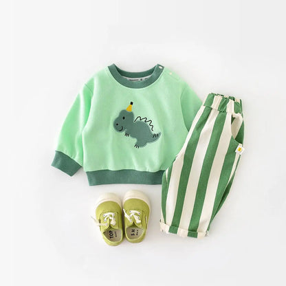 Kids' Loose Striped Cotton Pants with Pockets for Outdoor Play