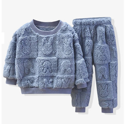 Kids Plush Pajama Set for Cozy Autumn and Winter Nights
