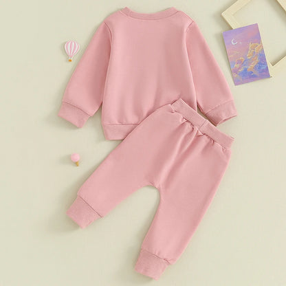 Baby Girls Rainbow Print Long Sleeve Sweatshirt & Pants Set