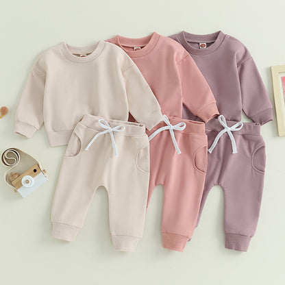 Newborn Long Sleeve Sweatshirt and Pants Set for Fall