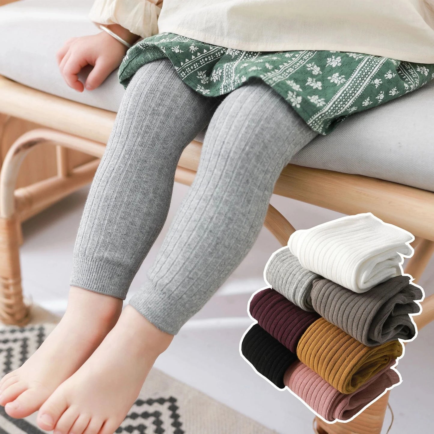 Cotton Stretch Leggings for Baby Boys and Girls (0-6 Years)