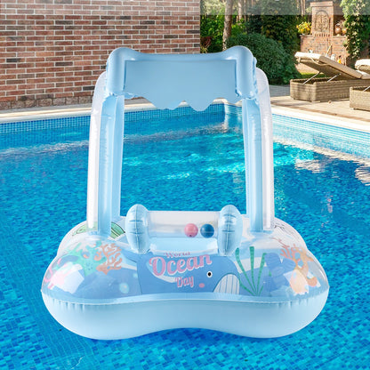 Canopy Pool Float for Babies and Toddlers - Safe Swim Ring