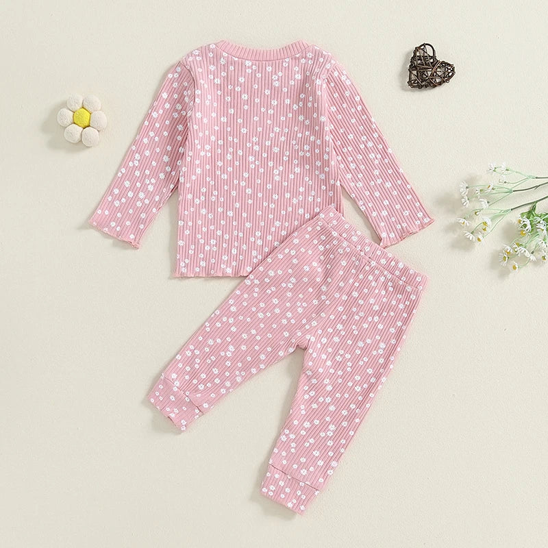Toddler Girl Floral Print Long Sleeve Top & Pants Set