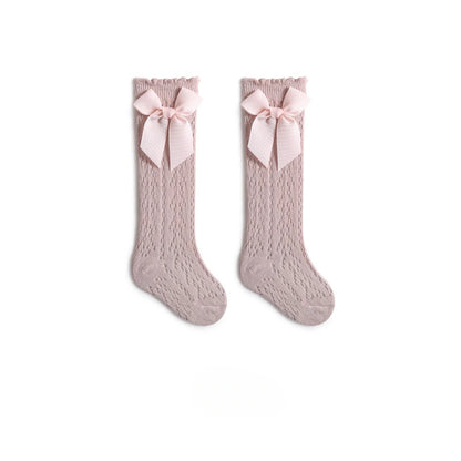 Cute Toddler Knee High Lace Bow Socks for Summer 0-3Y