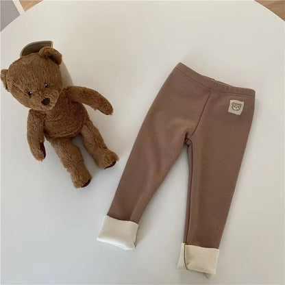 Children's Cartoon Warm Leggings with Feet for Cold Weather