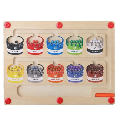 Magnetic Color and Number Maze Educational Toy for Kids