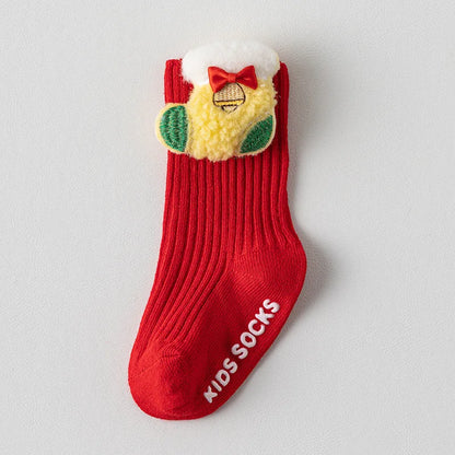 Toddler Christmas Anti-Slip Socks with Santa Design, 0-3 Years