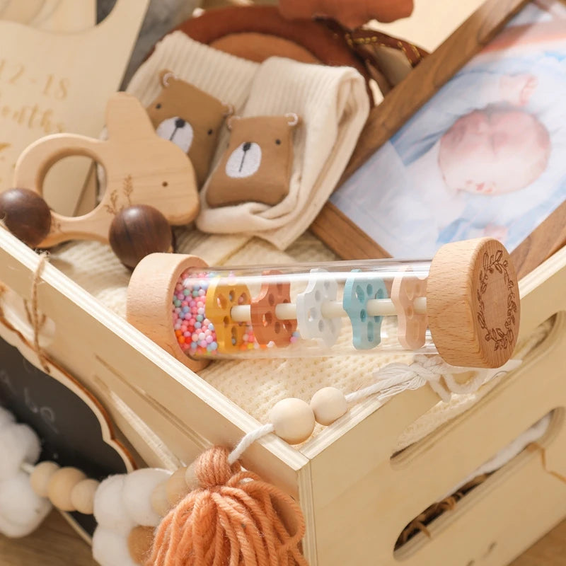 Montessori Rain Stick Rattle - Sensory Toy for Babies
