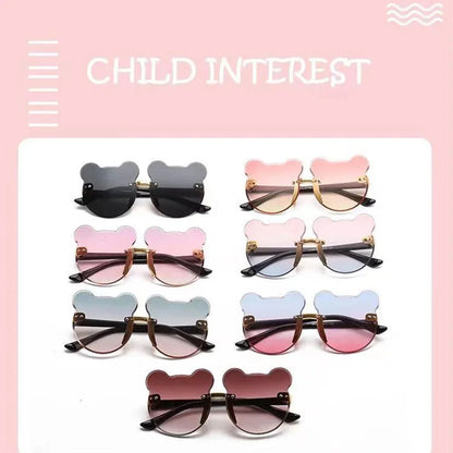 Cute Bear Ears Rimless Sunglasses for Kids