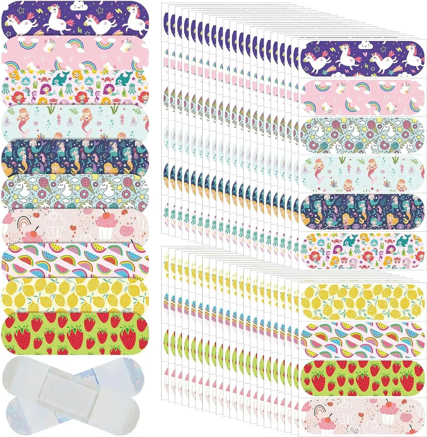 10pcs Cartoon Mermaid Horse Adhesive Bandages for Kids