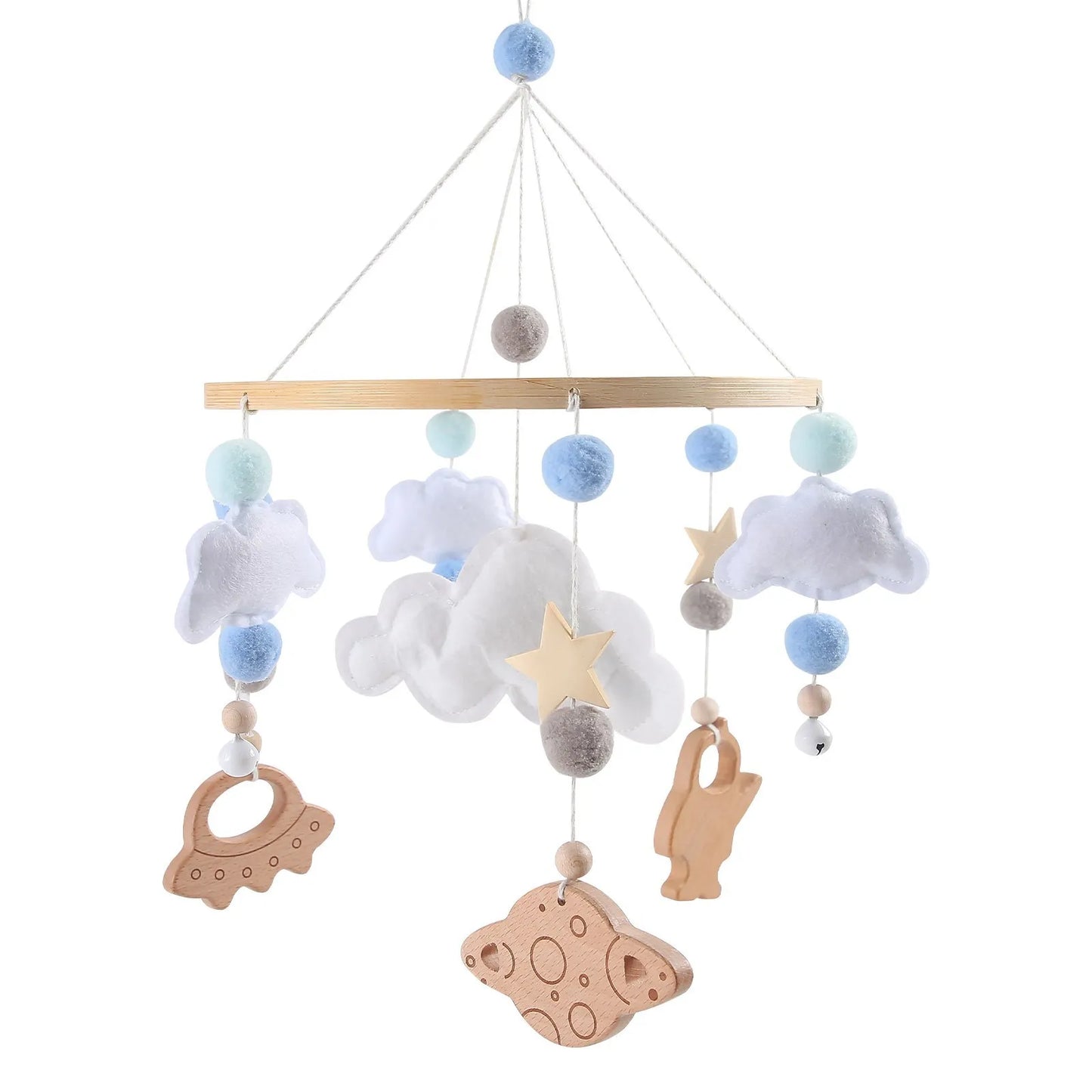Musical Baby Cloud Rattle & Crib Mobile for Newborns